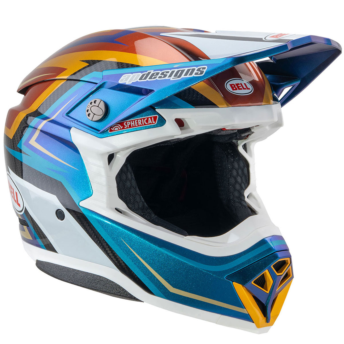 BELL MOTO-10 スフェリカル ヘルメット トマック24 ホワイト/ゴールド