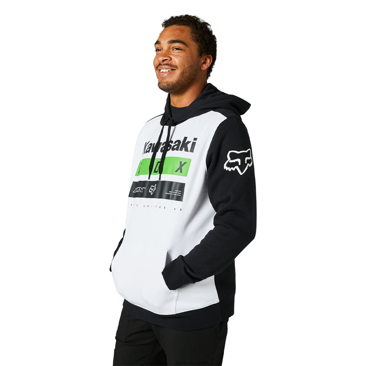 大特価 FOX RACING KAWASAKI ストライプス プルオーバーフーディー トップス