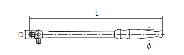 9.5sq.スピンナハンドル 寸法図